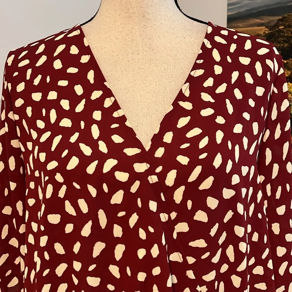 NWT West K Surplice Tie Sleeve Blouse - Picture 2 of 12